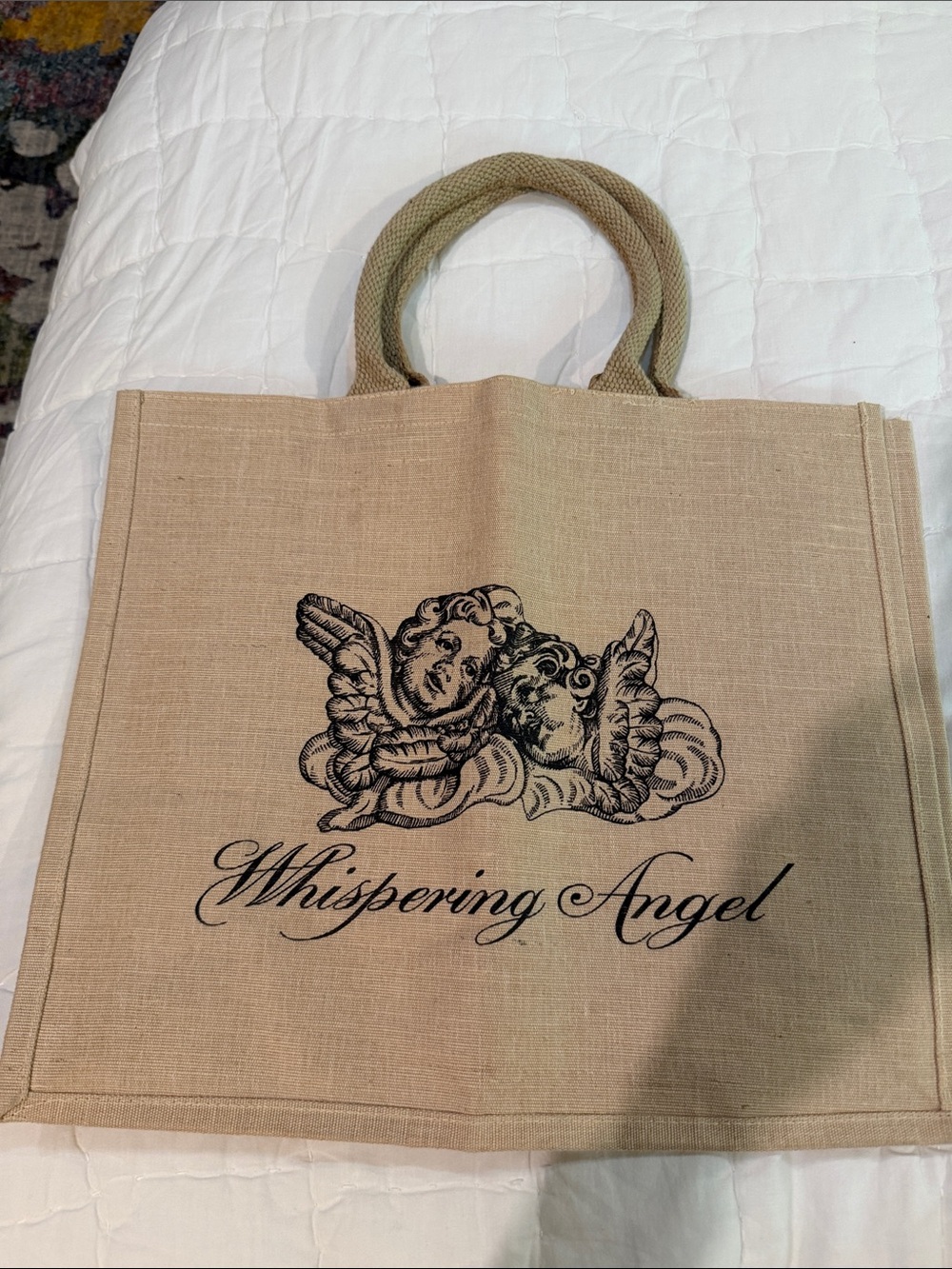 Beige Canvas Tote Bag